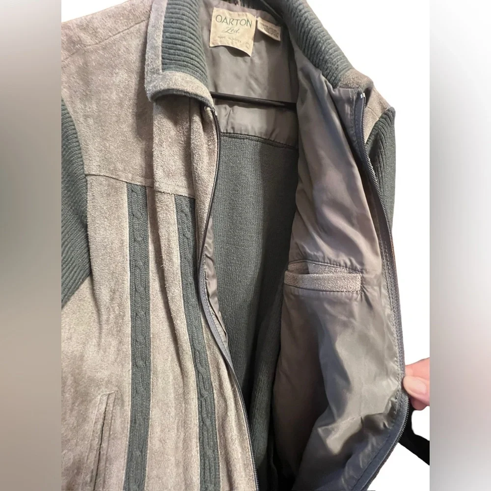 Vintage Oakton Ltd Leather & Sweater Jacket - Picture 7 of 7